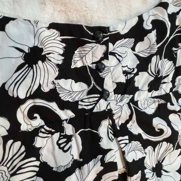 MAEVE Anthropologie Black/White Floral Tunic Top/Dress Size 2 - Picture 5 of 7